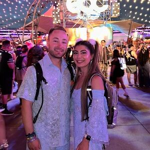 Light Blue Floral Matching Dress Set